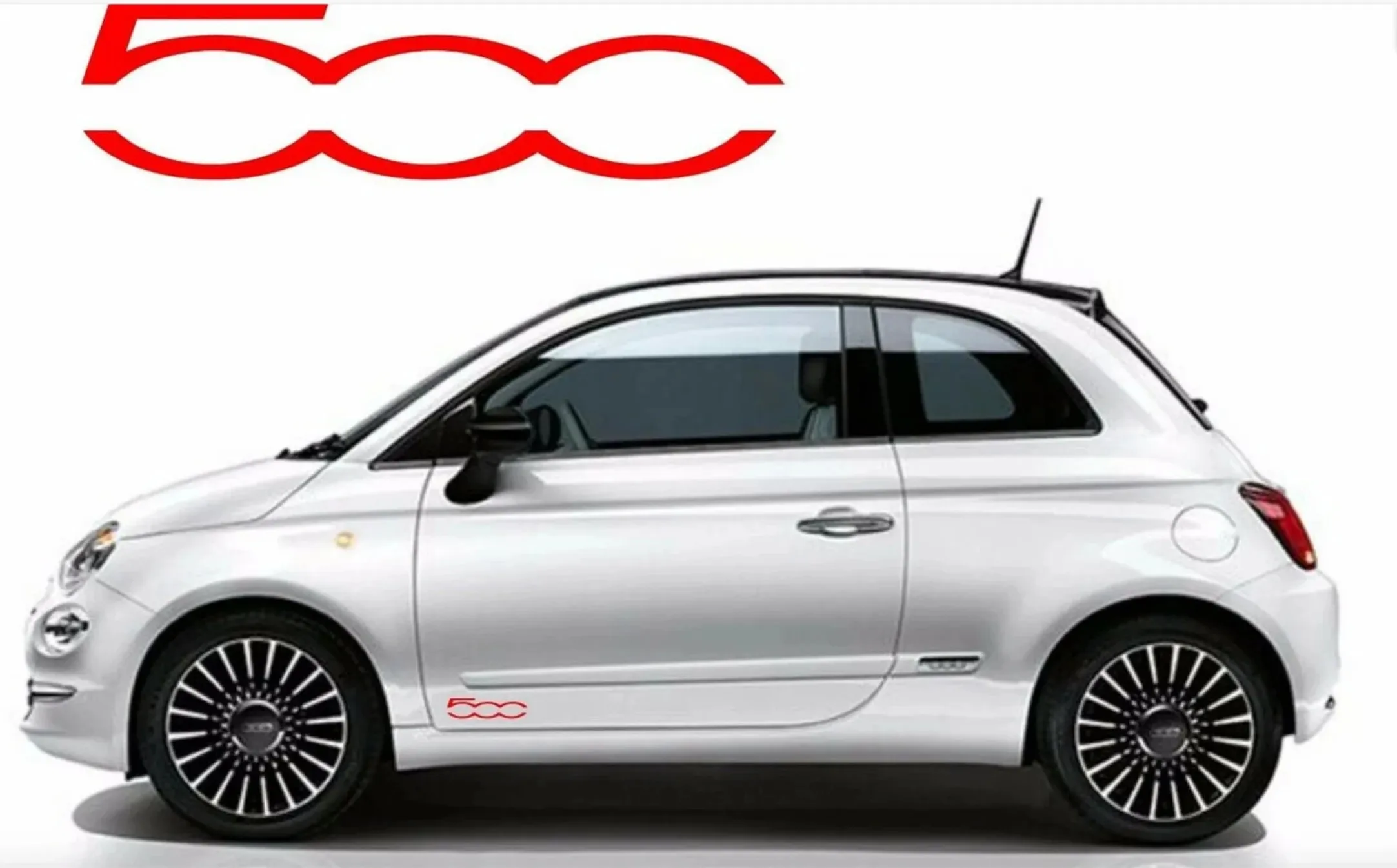 

2PCS 30cm Fiat 500 Car Decals Stickers Grapgics Logo for Left and Right Side Adhesive Sport Stickers
