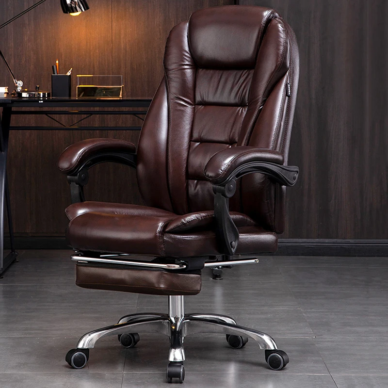 

Кожаное офисное кресло, задняя подушка, поддержка шеи, эргономичное роскошное офисное кресло, поворотное удобное, Cadeira, игровая офисная мебель