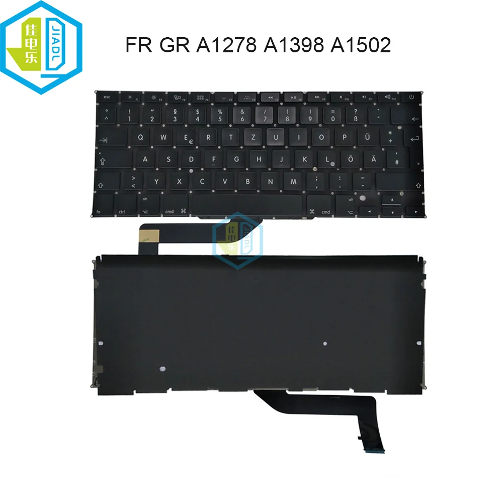 

FR/GR Laptop Backlit Azerty French keyboard For Macbook Pro A1278 A1398 A1502 German QWERTZ keycaps Notebook pc Keyboards New