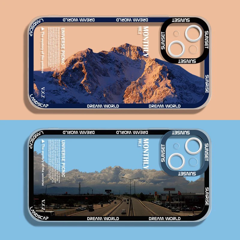 Luxury Scenery Mountain Case for Realme 5 6 7 7i 8 8i 9 10 Pro Plus C11 C15 C20 C21 C21Y C31 C35 C55 GT Neo 2 Pro 5 SE TPU Cover