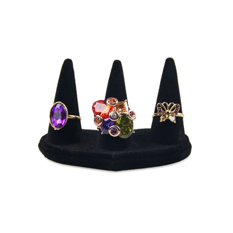 Creative Mini Three Finger Ring Display Stand Heart Jewelry Storage Display Stand Rings Storage Rack Dressing Table Storage Rack