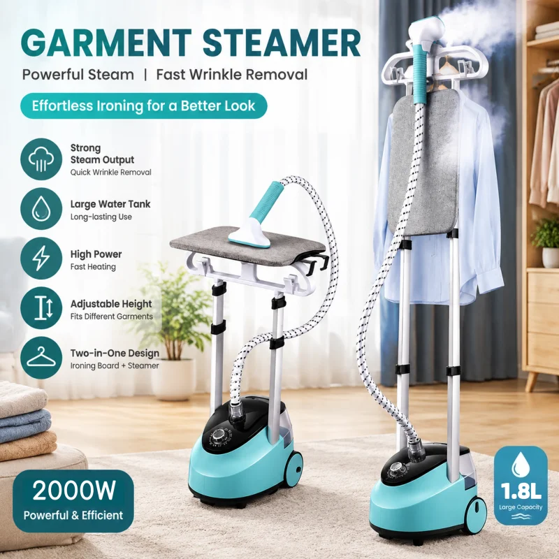 Small Vertical Garment Steamer High Quality Standing Clothes Fabric Steam Iron Home and Commercial Clothes Hanging Steamer
