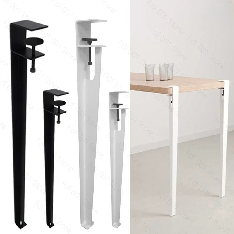 

Drill Free Table Legs Metal Square Desk Support Adjustable Height Mobile Lift