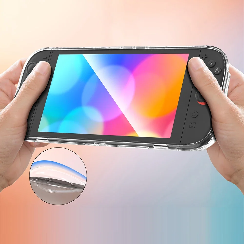 لوحدة تحكم الألعاب المحمولة Switch 2، غطاء حماية من مادة TPU، غطاء حماية شفاف مقاوم للصدمات متوافق مع نينتندو