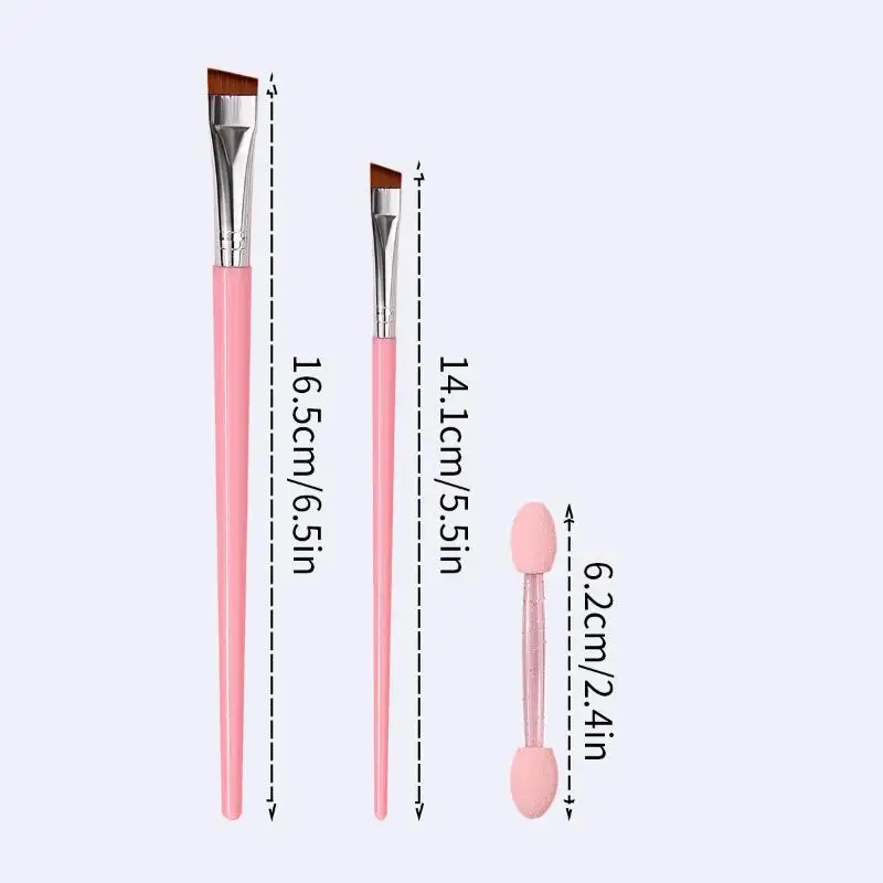 (HG) 2 uds pincel delineador de ojos en ángulo + 50 Uds. Barra de sombra de ojos de esponja de doble cabeza, delineador de ojos con contorno preciso/sombra de ojos mezclada