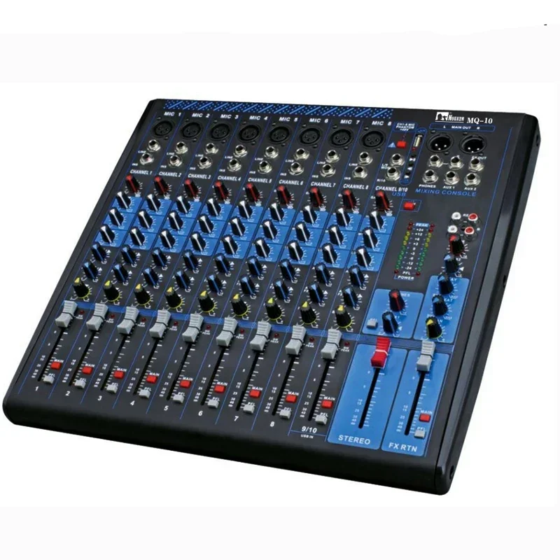 

MQ-1010 Channel Stage Audio Mixer With USB Sound Ktv Show Mixers Professional Sound Mixer