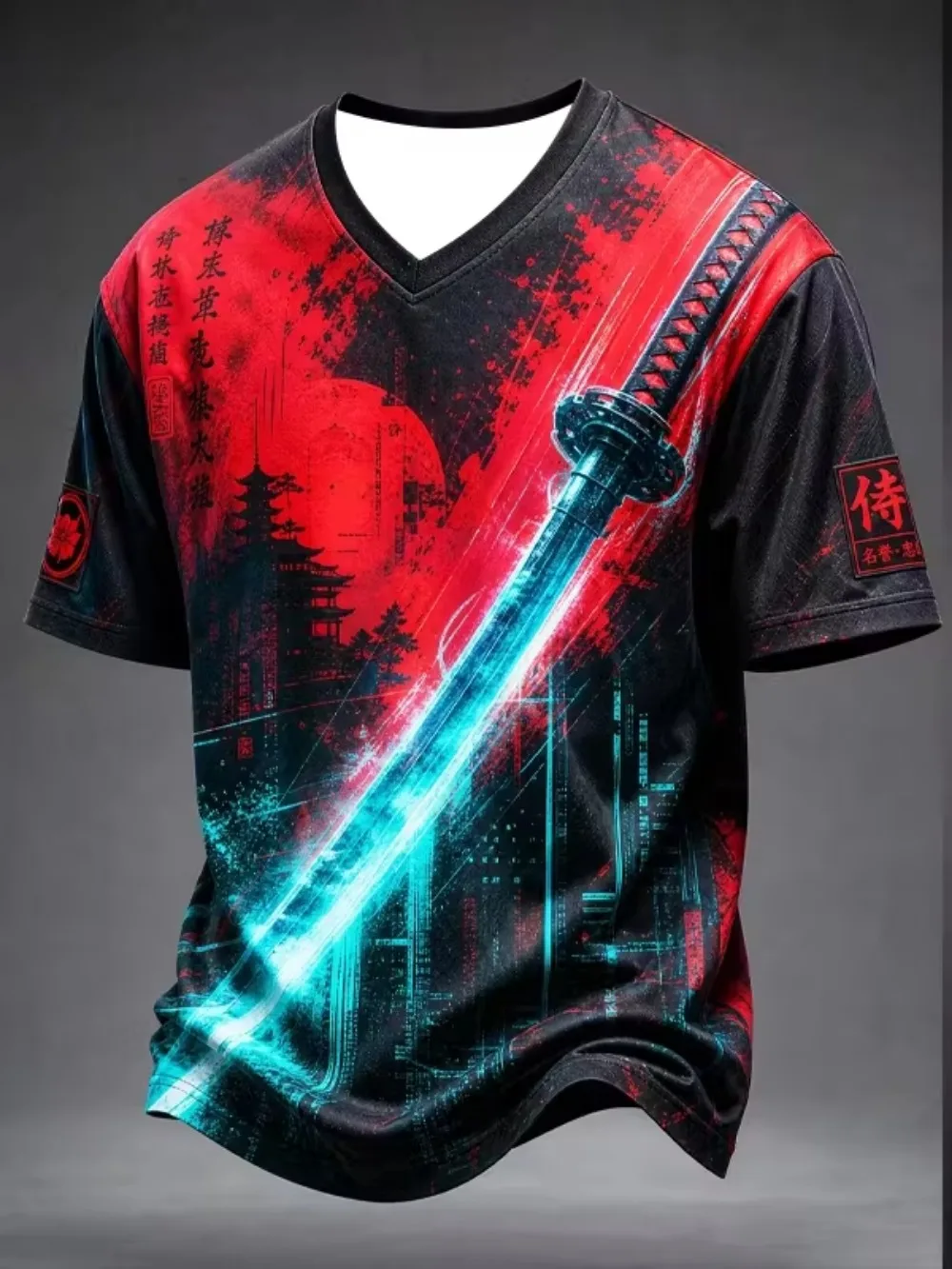 2027 Summer New Men's Football Training Clothing - Japanese Samurai Series 3D Printed Sports Quick-Drying T-Shirt for Family Use