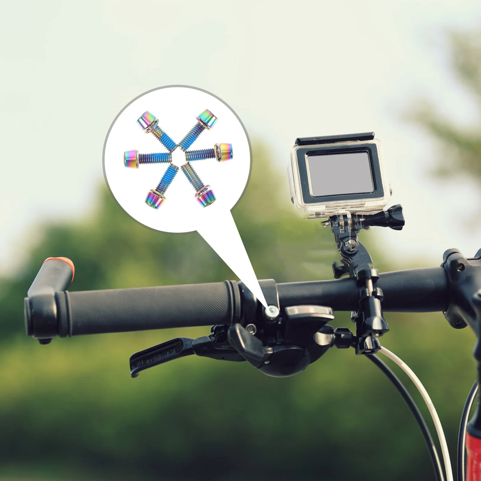 

6Pcs Bike Rotor Screws Professional Titanium Alloy Bolts Cycling Accessories Easy Installation Long Life Bike Disc Brake Kit