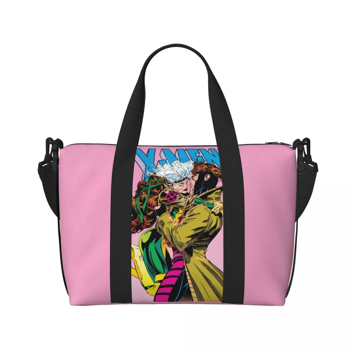 Grand sac fourre-tout en papier peint Rogue X-Men personnalisé pour femmes, sac de shopping lancé, sac de voyage de plage de gym