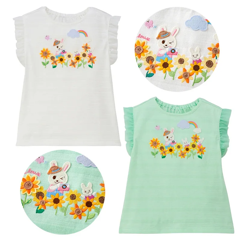 

Children's Clothing kids tees 2026 new summer girls cute flower print short sleeve t shirts tops clothing T-Shirts Mother & Kids