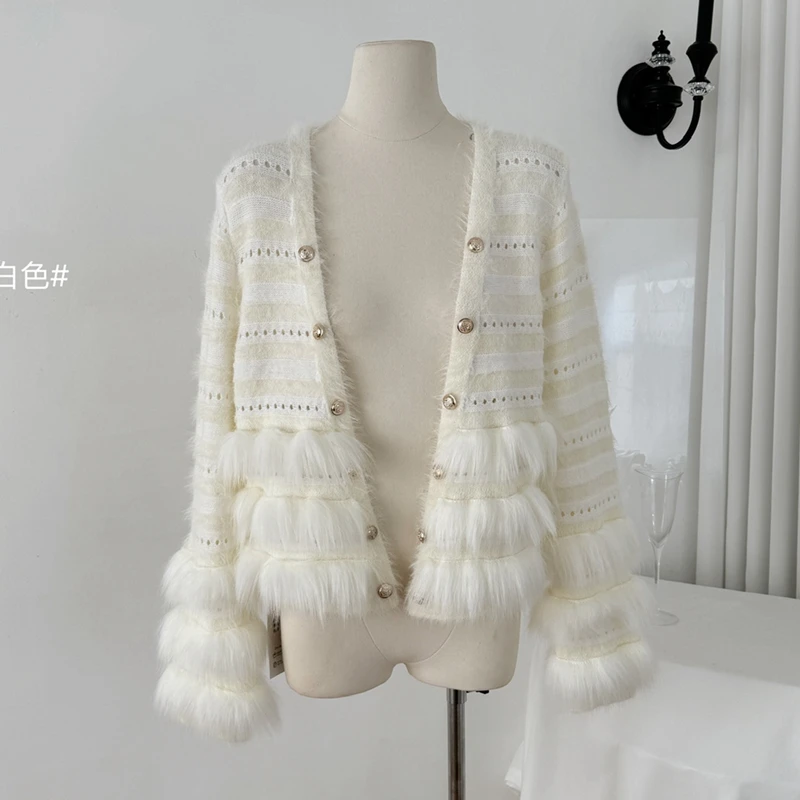 High Quality Sweater Cardigan Coat Women 2024 New Korean Fashion Casual Elegant Long Sleeve Knitted Top Knitwear Outerwears Pull