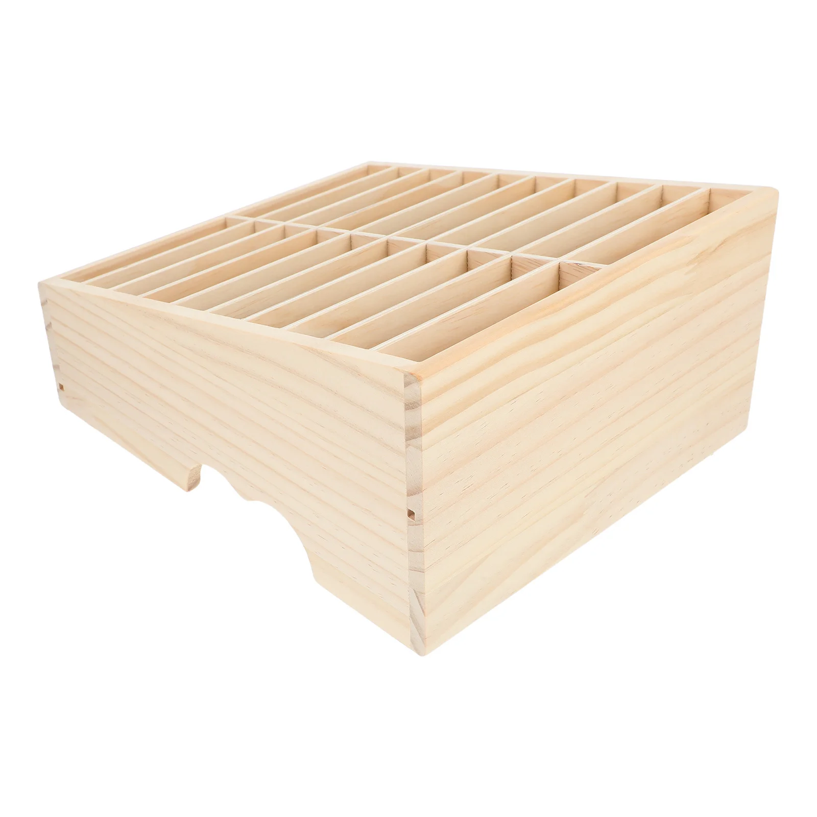 

Wooden Cell Phone Holder 20-Grid Tiered Desktop Organizer Office Classroom Meeting Room Phone Storage Box Display Organizer