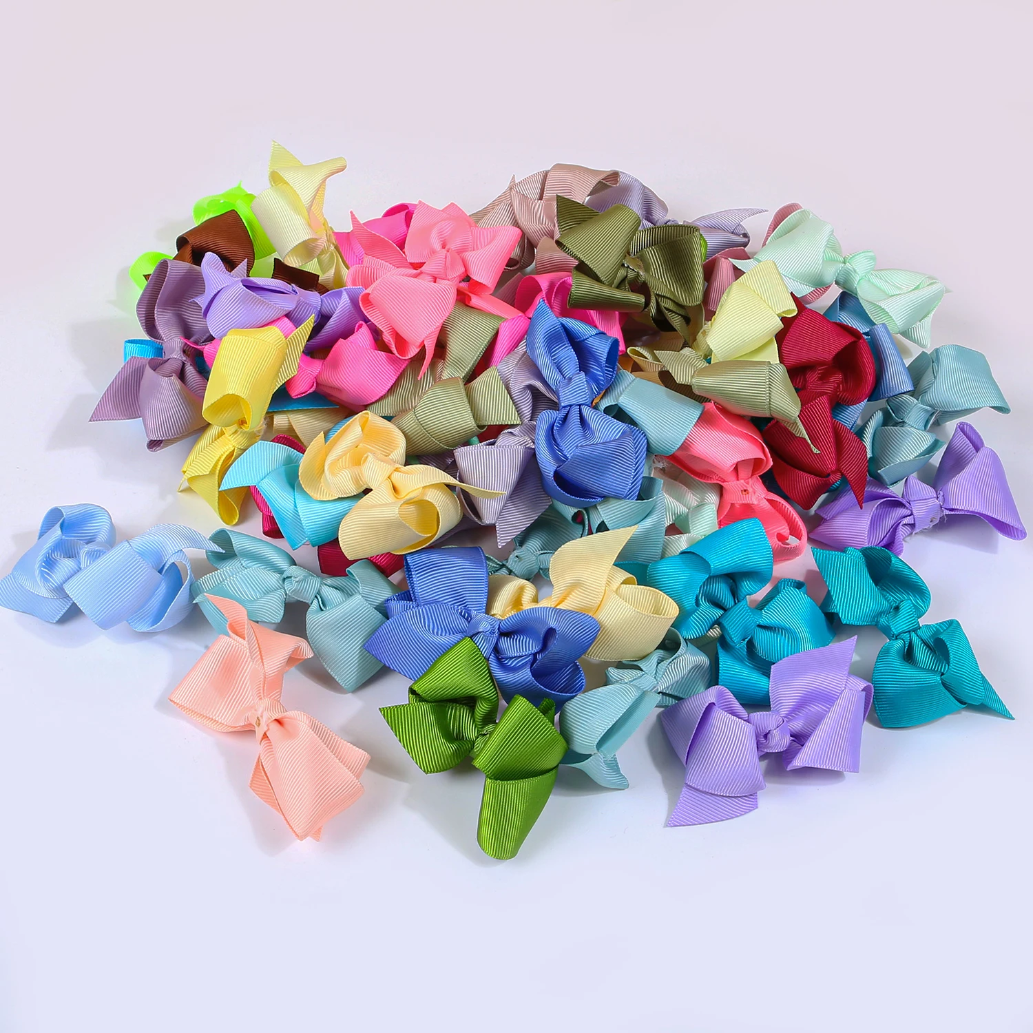 

20pcs Random Colors 3in 7.6cm Bubble Solid Color Bow Accessory For DIY Clips Clothing Hats Hair Accessories Decor Accessories