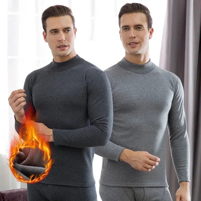 Winter Men Thermal Underwear Sets Thermal Long Pants Legging Homme Sexy Plus Velvet Pajamas Set Casual Thickened Men Underwear