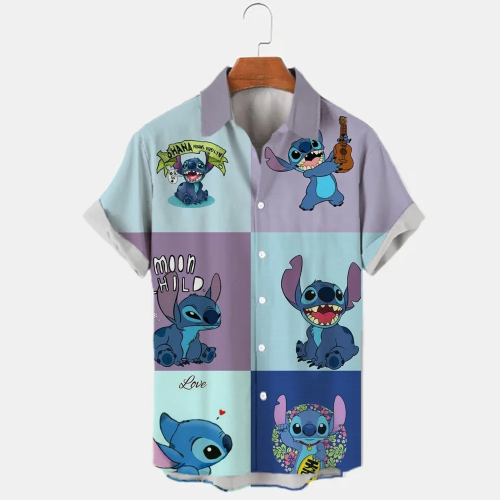 Miniso-camisas con estampado 3d de Mickey Mouse para hombre, camisas informales de moda con dibujos animados bonitos, 2024