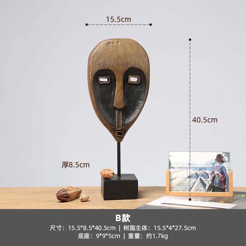 Modern Face Resin Sculpture, Creative Art Statue for Home Decor, Contemporary Figurine, Unique Living Room Shelf Ornament Gift