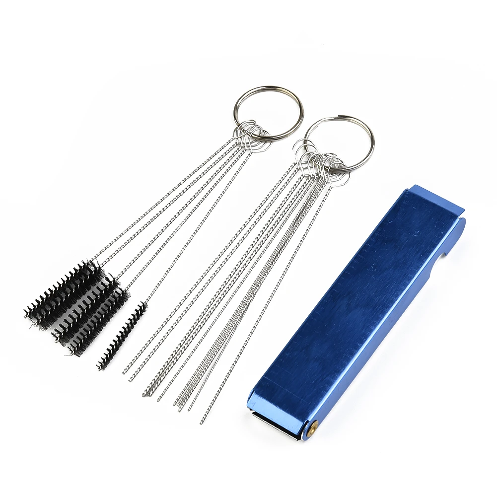 ATVs Brush Tool Carburetor Cleaning Diameter Is 0.4 Mm Cleaning Brush Tool Cleaning Needle Remove Tool 18pcs/Set