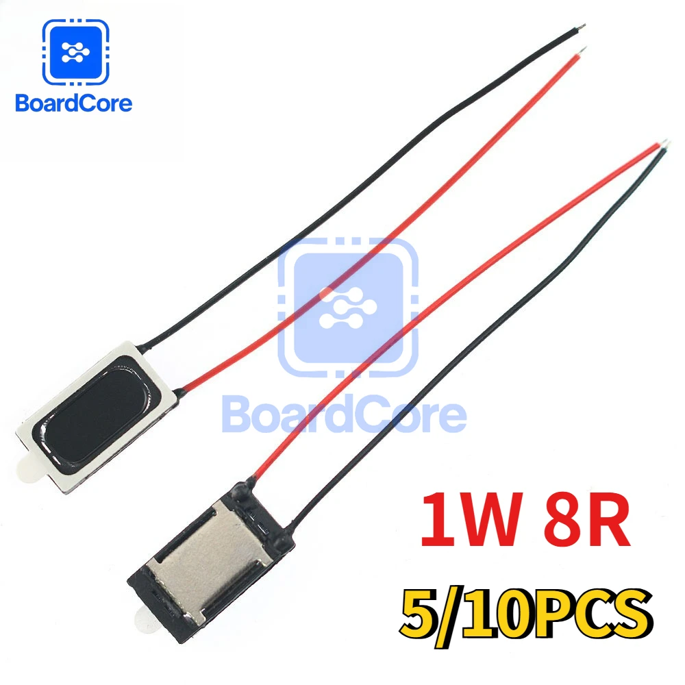 5/10PCS 1W 8R Speaker 1609 16mm×9mm Square Magnetic Horn Speakers 1 Watt 8Ohm Loudspeaker with Wire , for Smart Watch