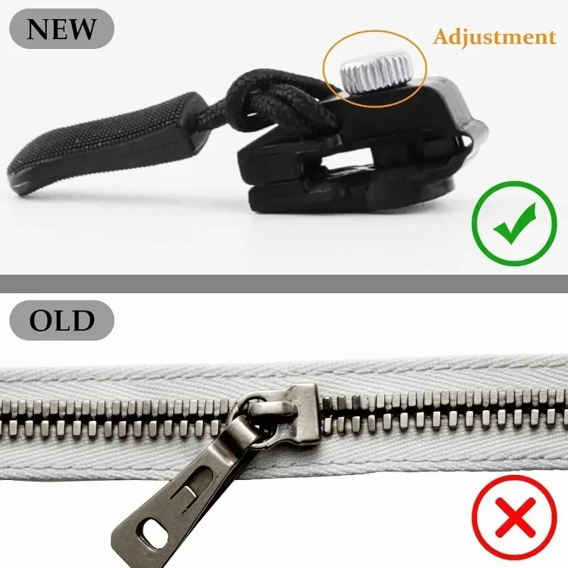 1/6/12Pcs Universal Zipper Repair Kit Quick Instant Detachable Zipper Head Replacement Zipper Slider Pull for Clothing Luggage
