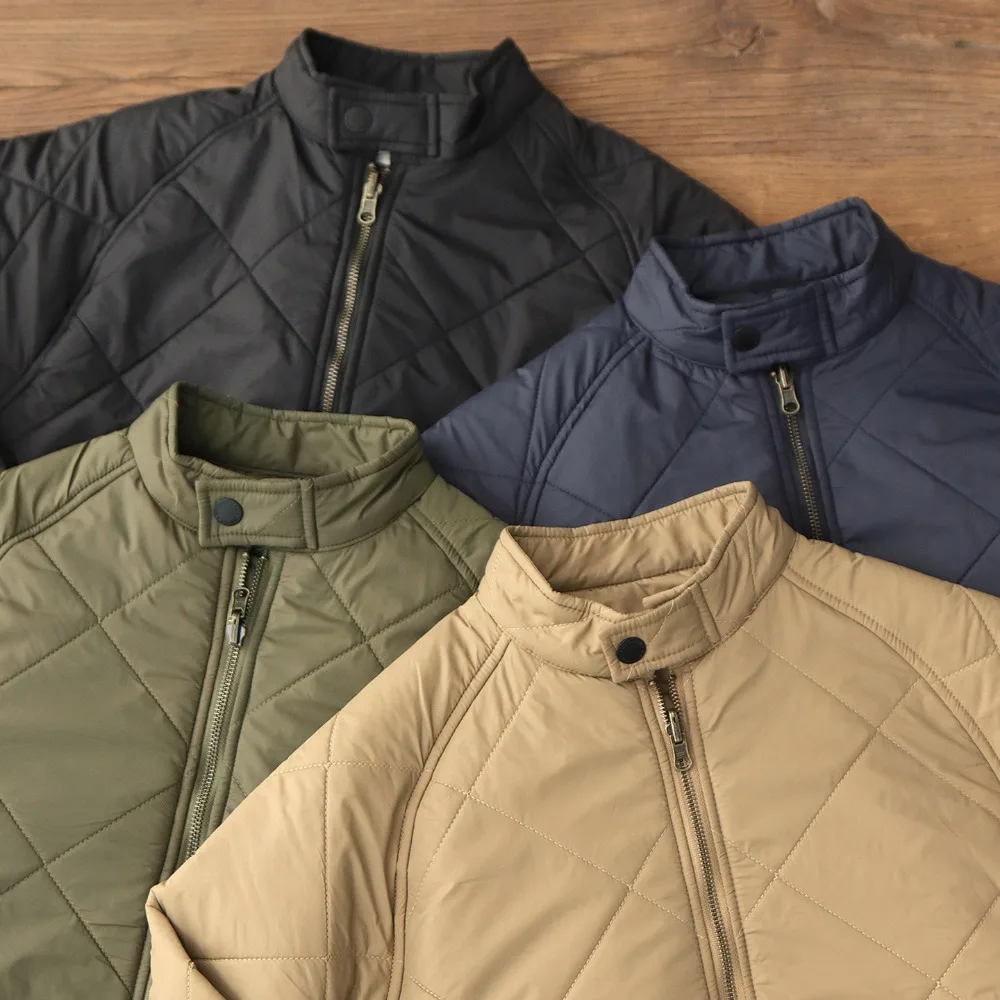 

Стеганая хлопковая куртка мужская в американском стиле ретро воротник-стойка черная теплая хлопковая куртка повседневная мужская осенняя куртка