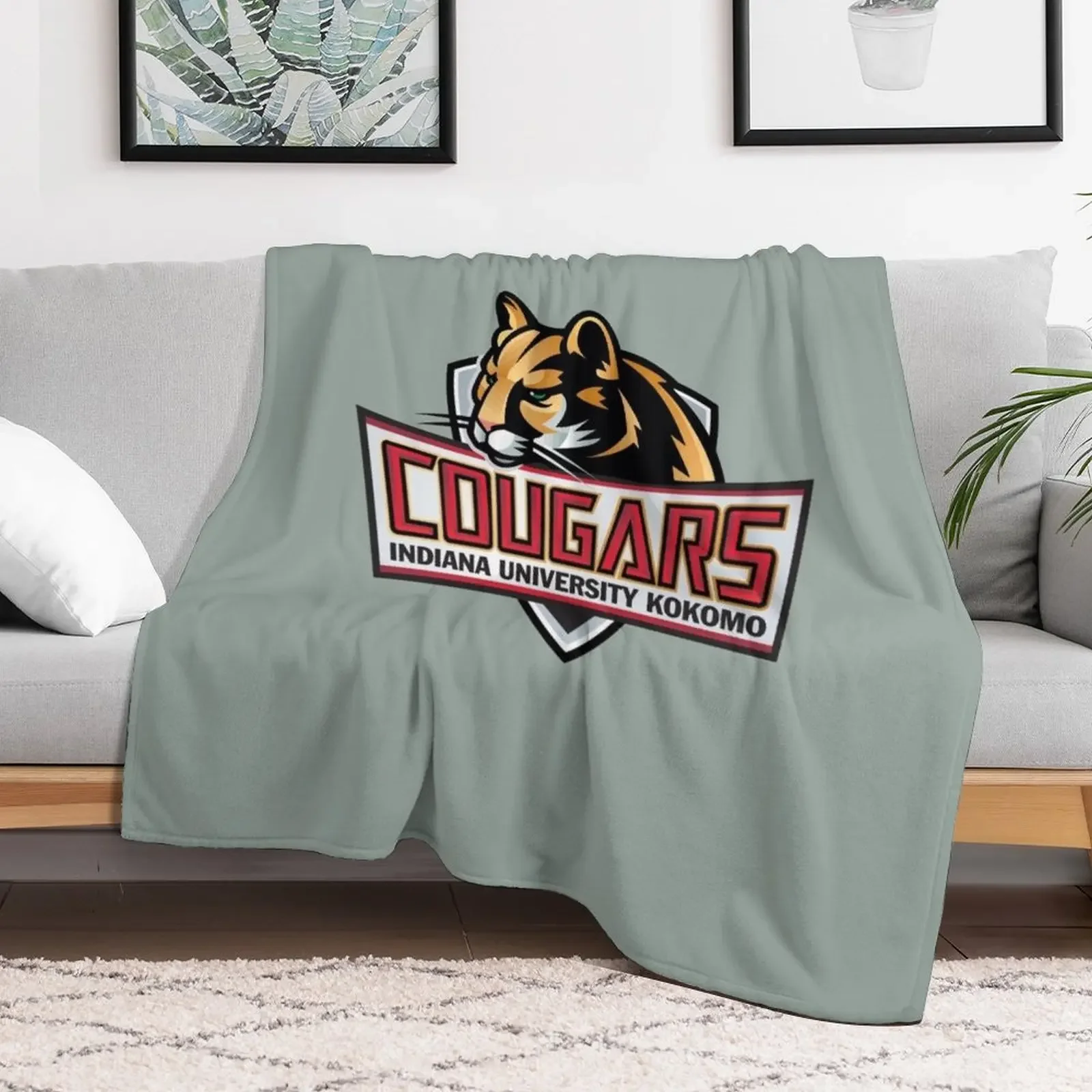 The Indiana U Kokomo Cougar Throw Blanket Bed covers For Baby Blankets