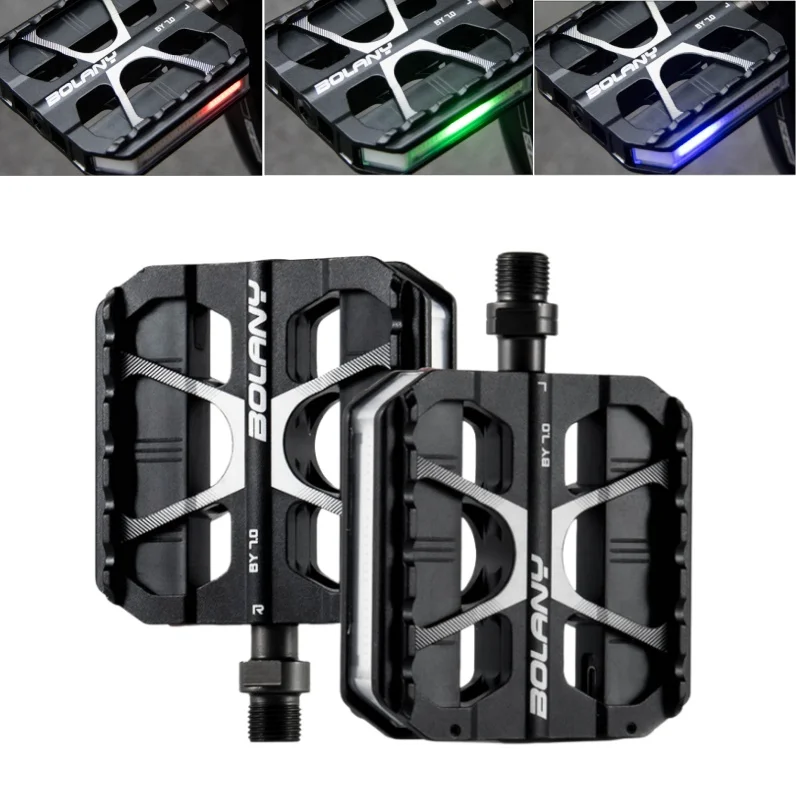 

Алюминиевые педали на платформе Mtb с 3 подшипниками, нескользящие легкие широкие черные велосипедные педали с подсветкой для шоссейного туристического велосипеда MTB