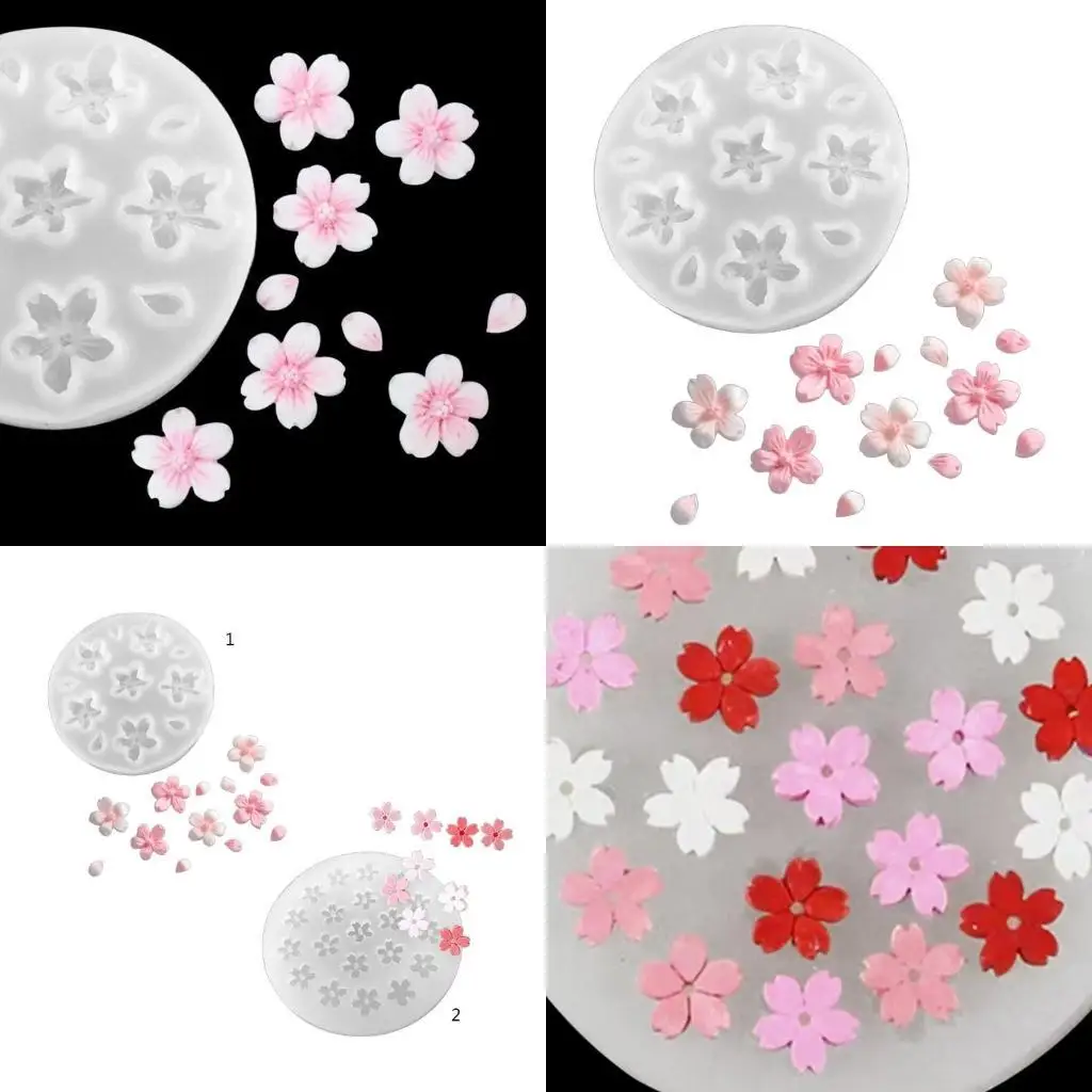 

652F Water Drop Resin Mold Jewelry Casting Mold Resin Earrings Mold Cherry Blossom Silicone Mold Epoxy Pendant Charms Mold