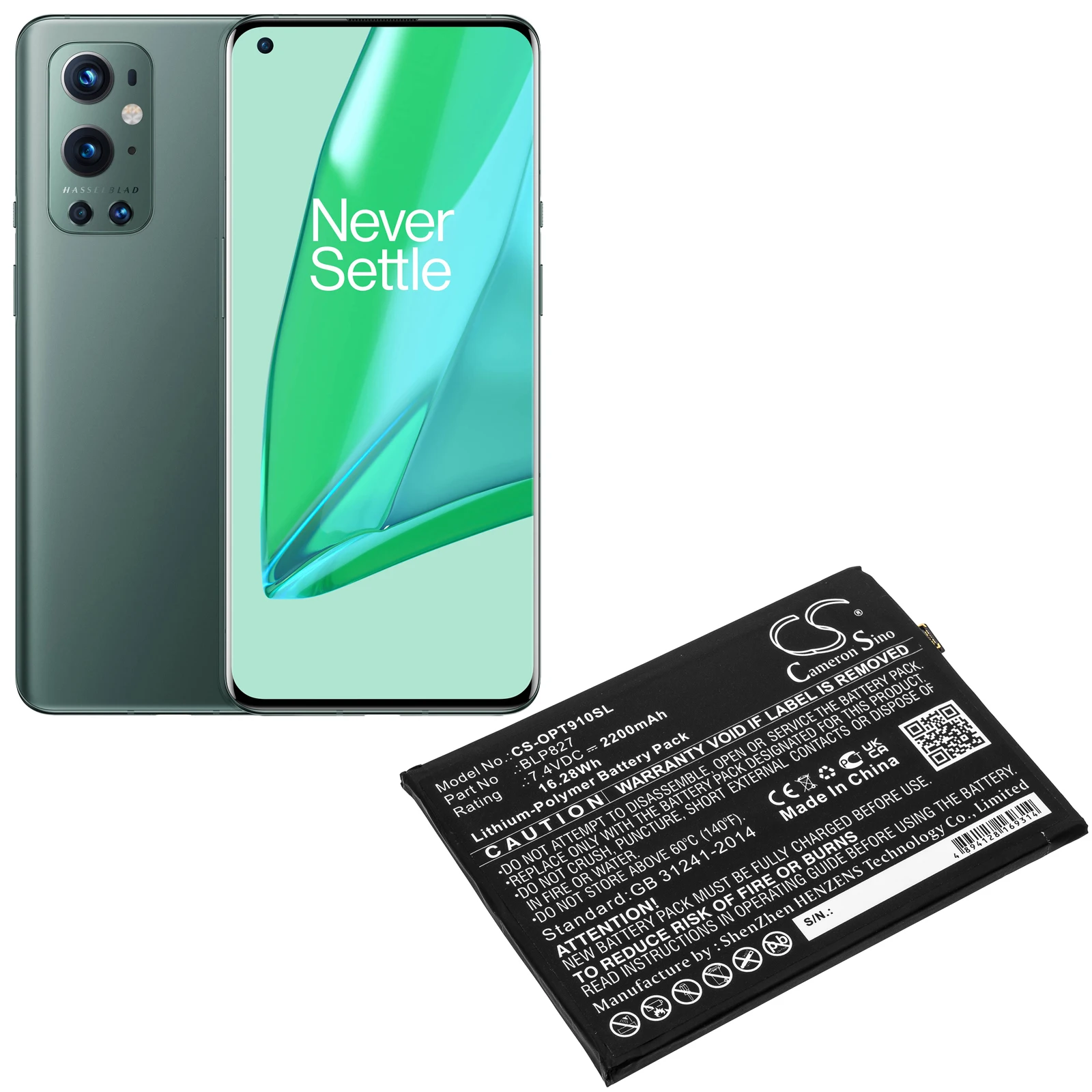 7.4V 2200mAh Mobile, SmartPhone Battery BLP827 for Oneplus 9 Pro 5G, LE2120 LE2121 LE2123 LE2127 LE2125 +TOOLS KIT