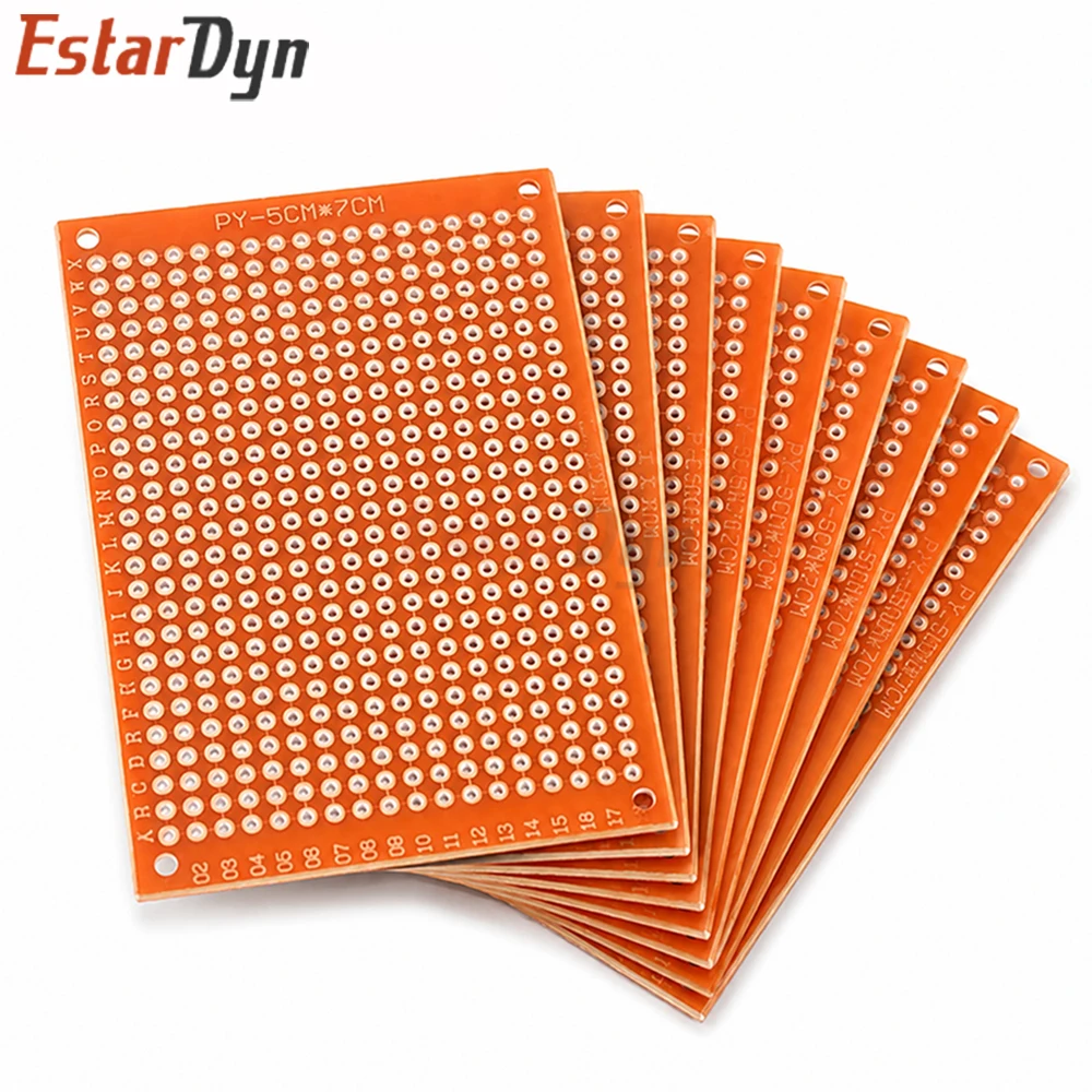 Estardyn 10 SZT. 5x7CM Jednostronna Płytka Prototypowa PCB Uniwersalna Płytka Drukowana do Lutowania…