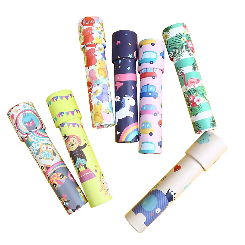 1pcs 20cm Cartoon 3D Kaleidoscope Imaginative Fancy Colorful World Magic Toddler Sensory Educational Toys For Children Gifts