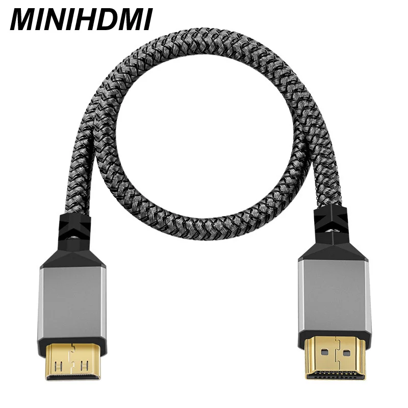 1/2/3/5/10M MINIHDMI Mini HDMI To HDMI-Compatible V2.0 Cable 4K 60HZ 1080P 3D For Tablet Camcorder Camera Display Cable Adapter