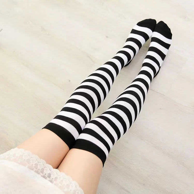 Halloween Lange Gestreifte Kniehohe Strümpfe Anime Hexe Socken Frauen Party Kostüm Prop Weihnachten Dress Up Zubehör Täglichen Verschleiß Dünne – Detail 14