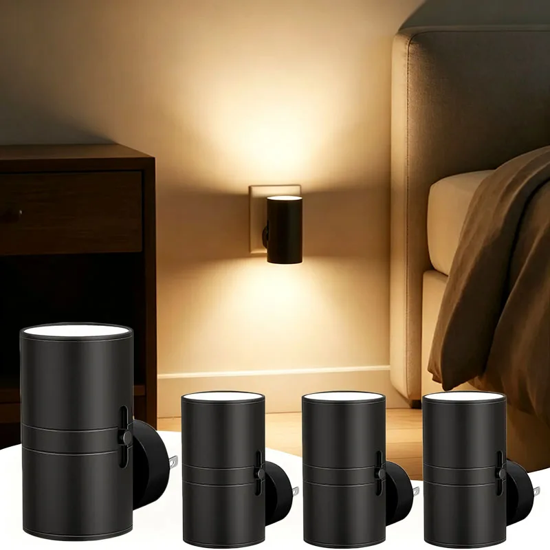 1–4 Stück LED-Nachtlichter zum Einstecken in die Steckdose, dimmbares Nachtlicht mit Lichtsensor, Wandleuchte für Schlafzimmer, Flur, Treppenhaus, Wohnzimmer