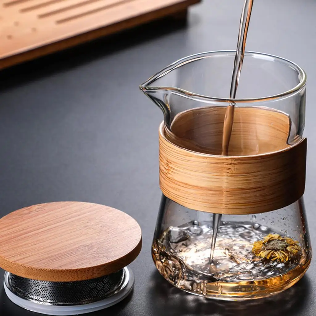 Handmade Travel Tea Set 1 Pot 3 Mini Cup Kungfu Teapot for Picnic Watering