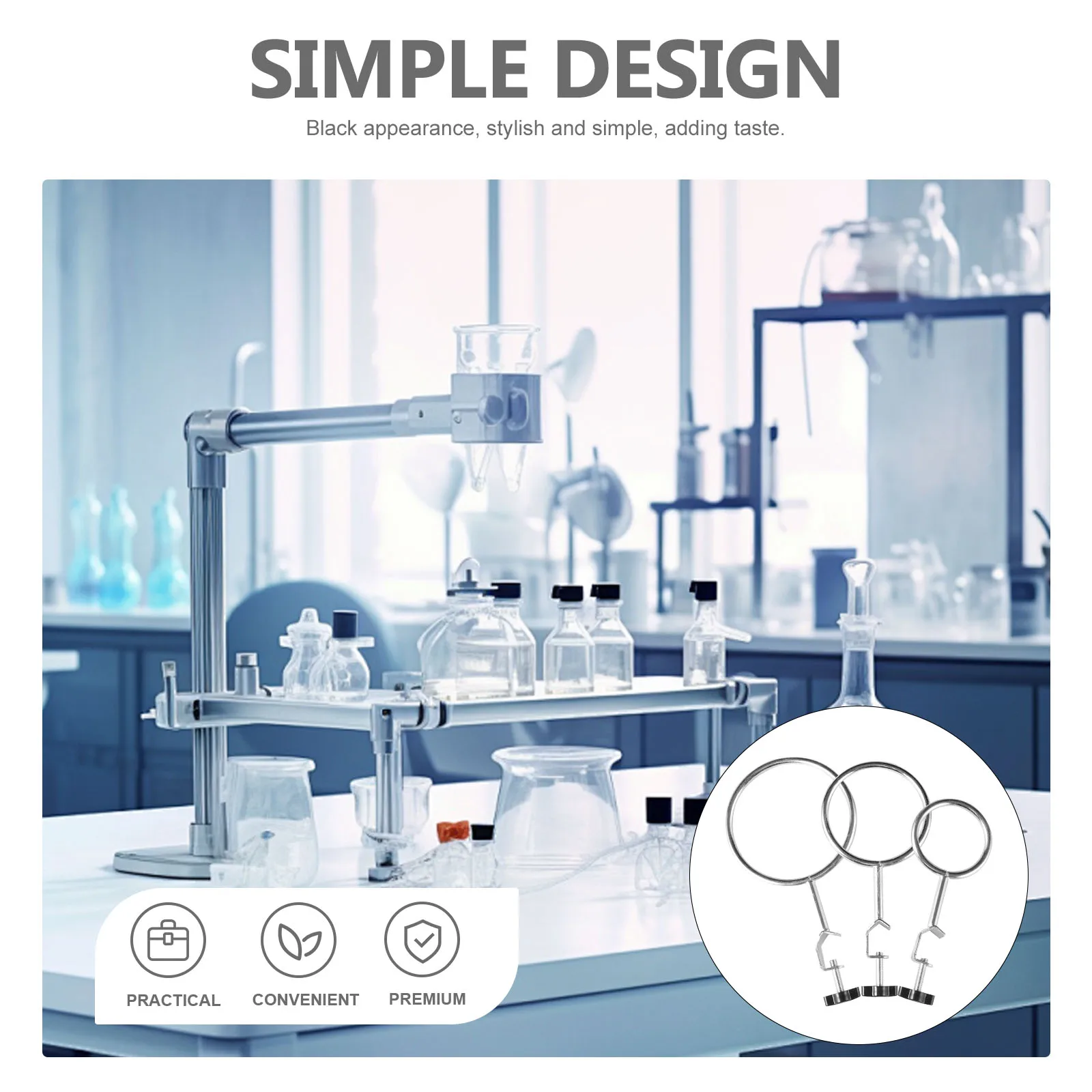 

3pcs Iron Ring Clamp Rings Small Large Extra Large Stand Accessories Chemistry Experiment Supplies Laboratory Equipment