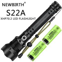 Rechargeable LED Flashlights XHP70 Lamp Beads 3000 Lumens Super Bright Flashlight Powerful Flashlight for Camping Emergencies