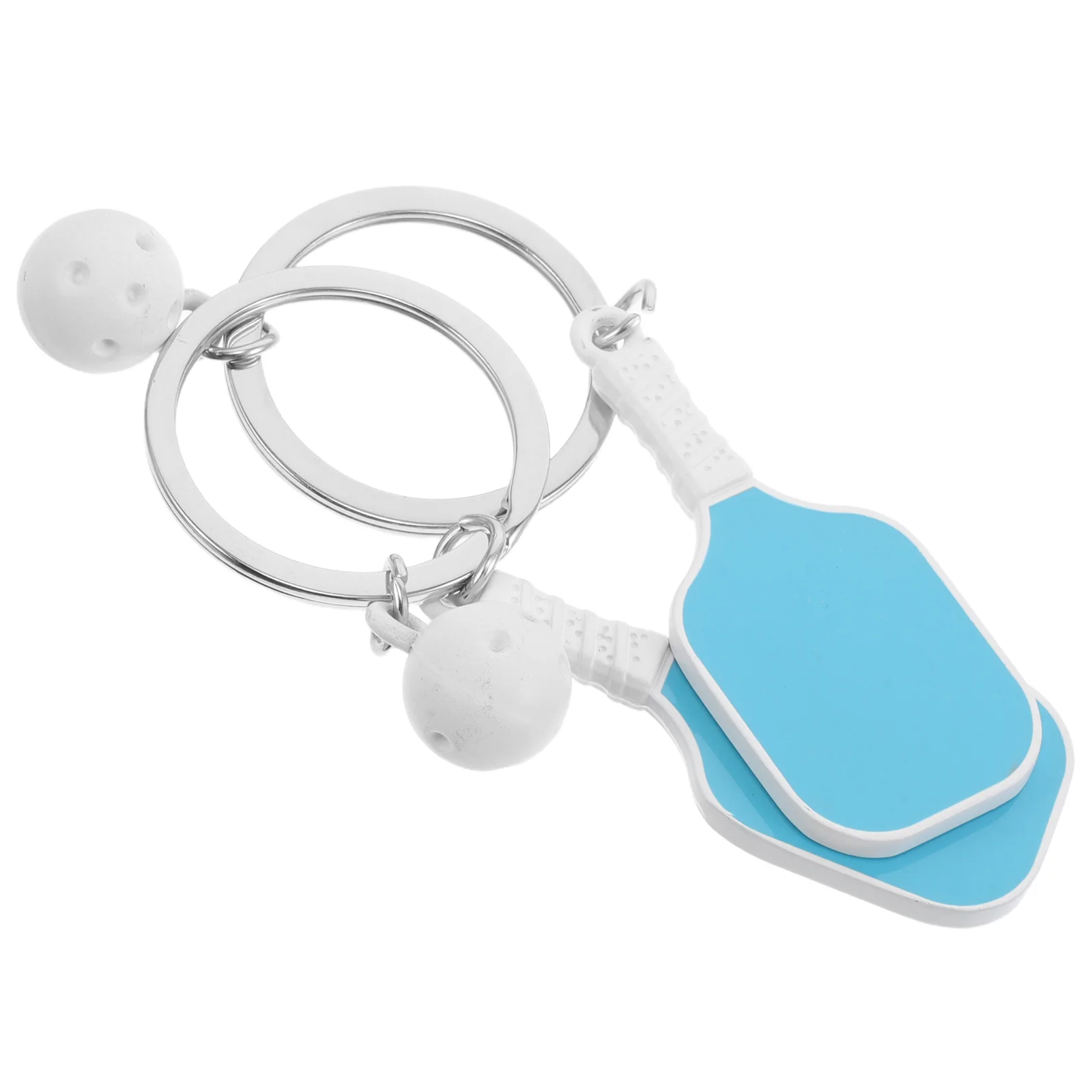 

2 Pcs Peak Ball Keychain for Athletes Mini Tennis Racket Small Gift Sports Zinc Alloy Pickle