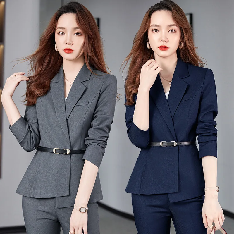 

2022 New Autumn and Winter Long Sleeves Business Women's Clothing Suit Business Formal Wear White-Collar Workwear Graceful Fashi