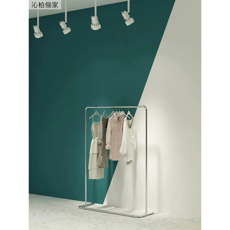 Clothing store floor-standing display stand, gold and silver combination, Nakajima is hanging simple store shelf hanging hanger