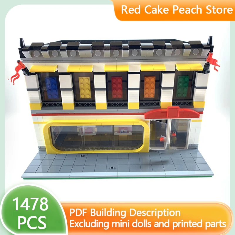 City Street View Model MOC Building Bricks Building Block Shop Modular Technology Gifts Holiday Assemble Children Toys Suit