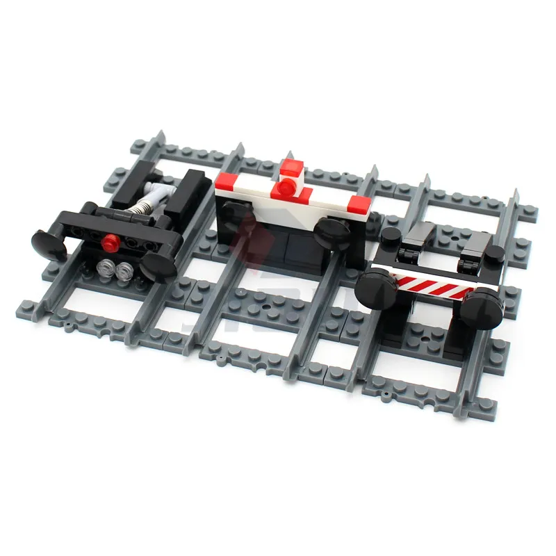 City Train Parts Train Railway Buffer Stop Model Set Railway End Compatible 53401 Straight Track MOC RC Train Building Block Toy