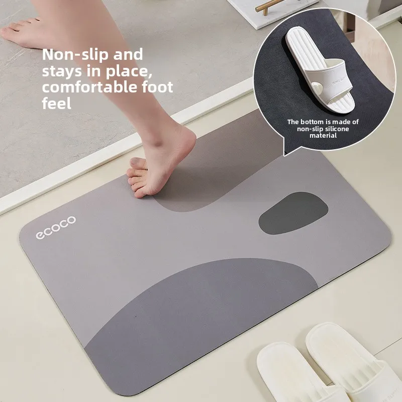 Toilet Floor Mat Bathroom Diatom Mud Water Absorption Non-Slip Quick-Drying Foot Mat Toilet Entry Mat Toilet Entrance Door