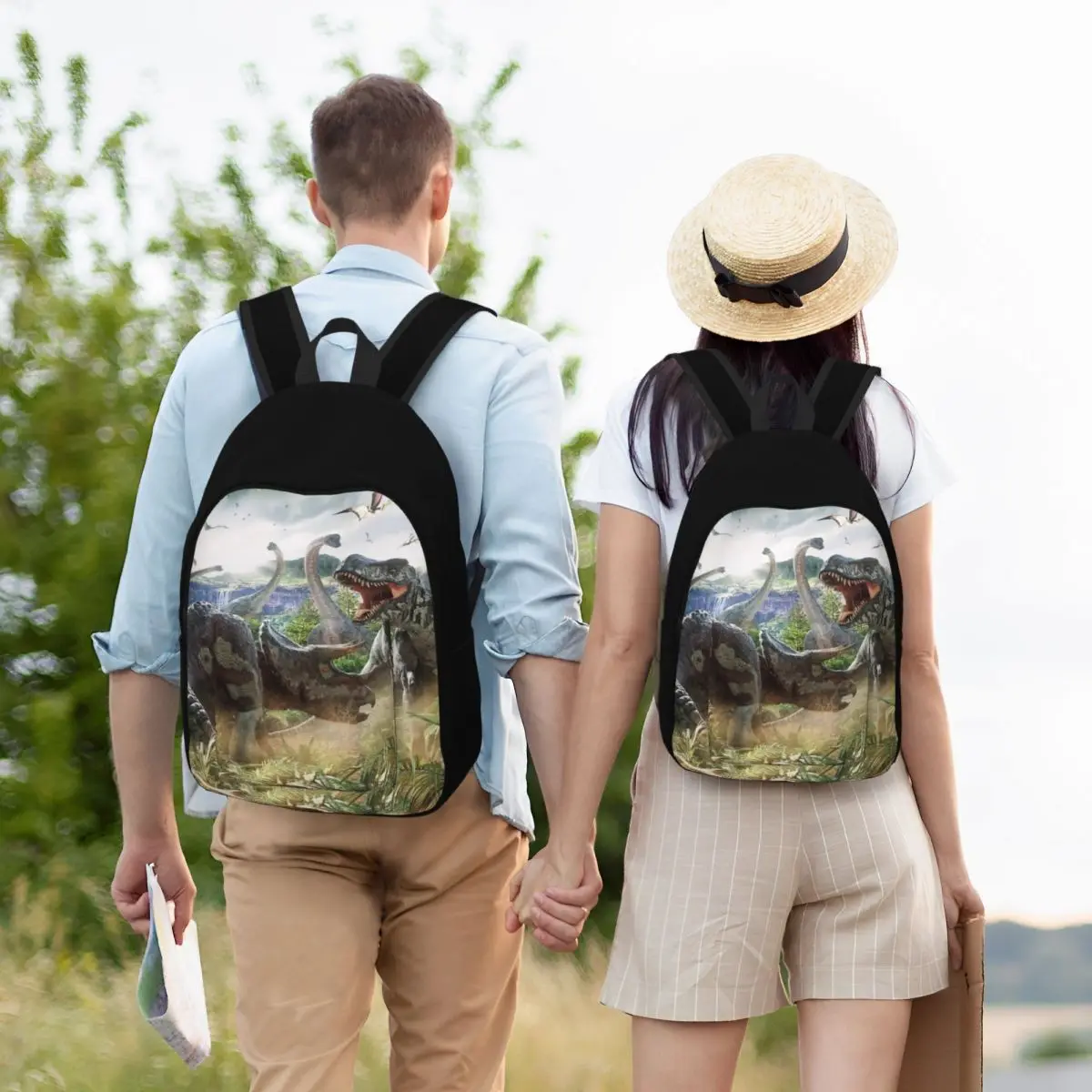 Dinosaur Battle Lover mochila para hombres y mujeres, Cool High School Business Daypack, Dinos Triceratops Laptop Computer Shoulder Bag