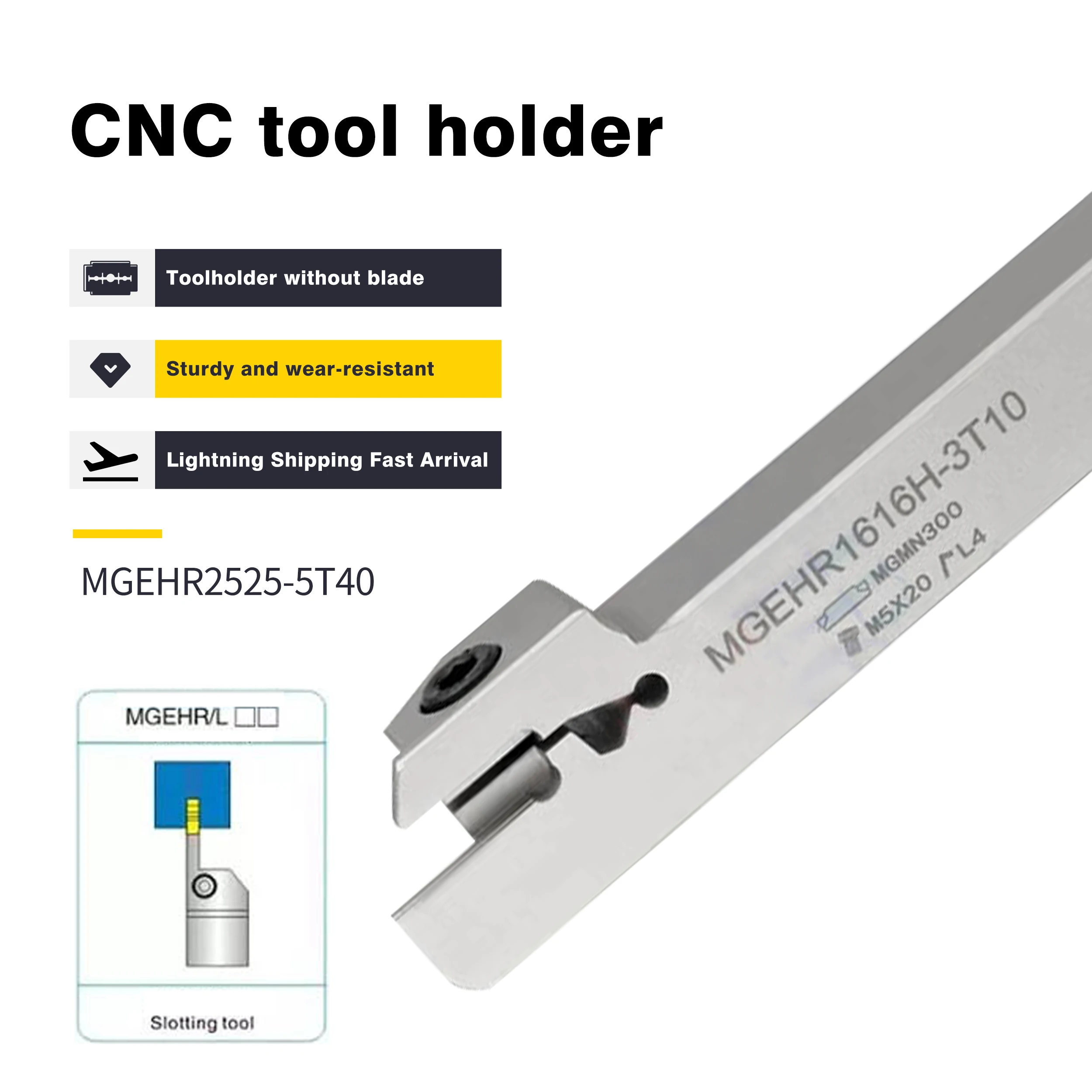 

1pc MGEHL1010J-1.5T12 MGEHR1616-2T10 CNC Lathe Turning Tools External Grooving Holder MGEHR2020-3T10 MGEHL2525-5T35 Spring Steel