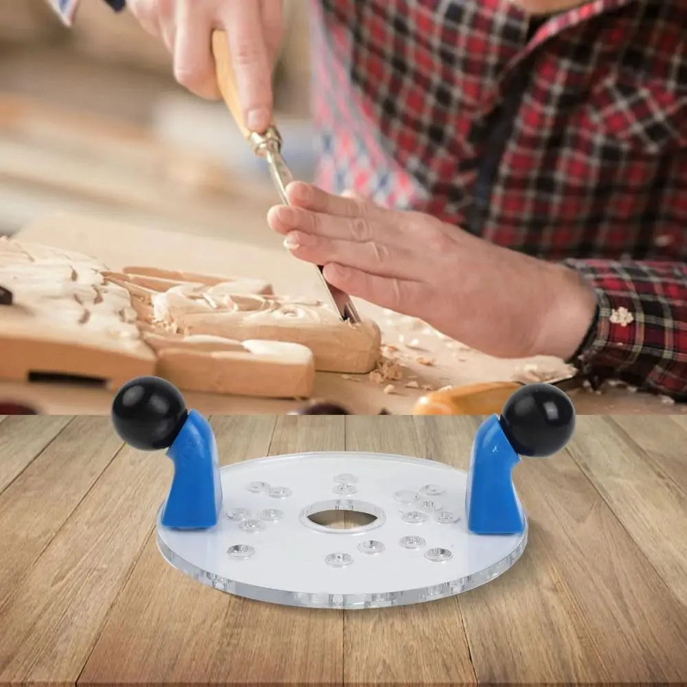 

Double Handles Woodworking carving positioning disc Fixed-base Guide Transparent Base Electric wood milling base Adjustable