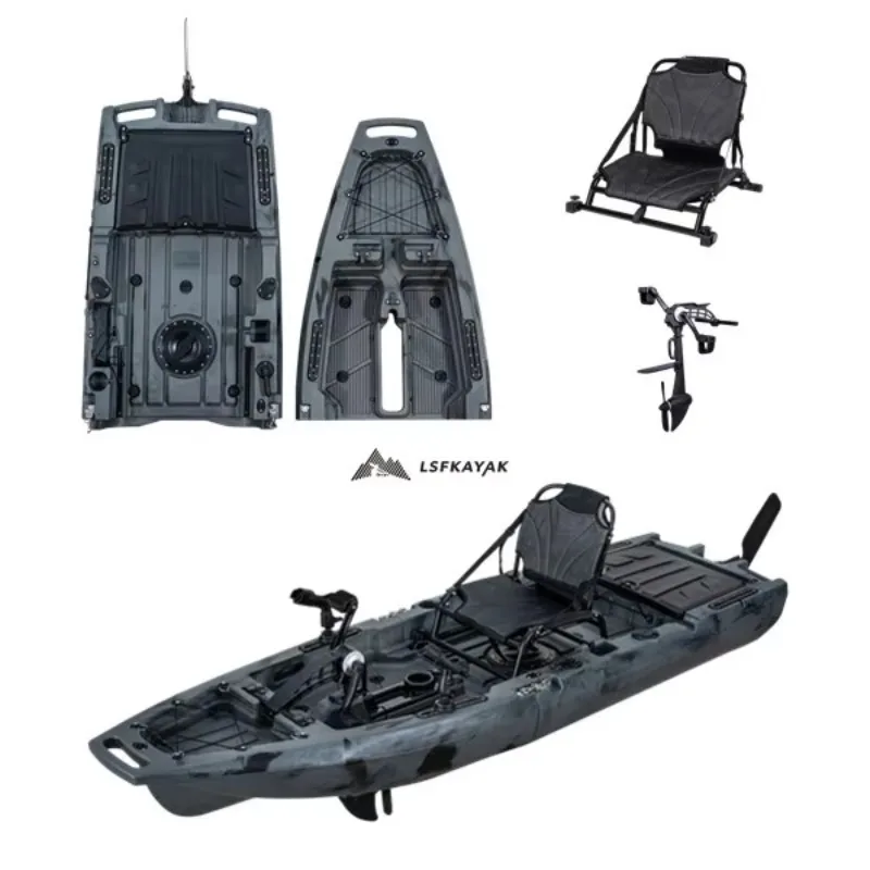 

New Modular Fishing Kayak 10ft Pedal Foot Single Pedal Drive Sit on Top Canoe