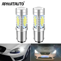 2pcs Canbus No Error P21W BA15S 1156 LED Daytime Running Light DRL Bulb Lamp For Seat Alhambra MK2 Exeo Ibiza Leon 3 Toledo 4