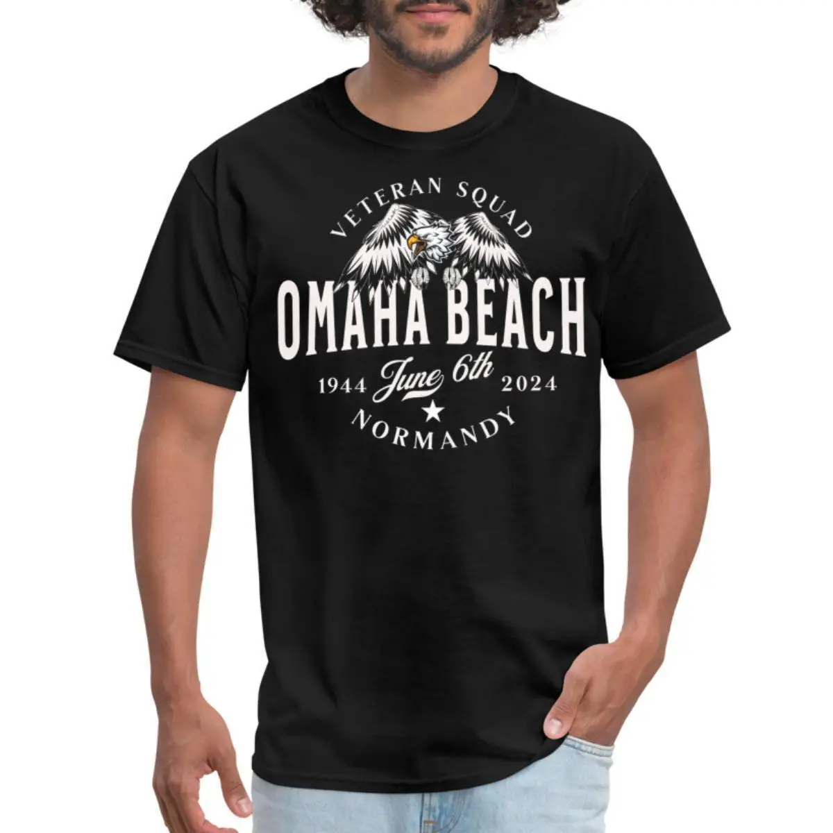 Omaha Beach Normandy Veterans June 6th Men's T-Shirt Funny Short Sleeve Tshirt Streetwear