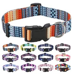 Adjustable Dog Collar Pet Collar for Small Medium Large Dog Walking Collars Flower Style Puppy Cat Collar Pet Supplies Pitbull