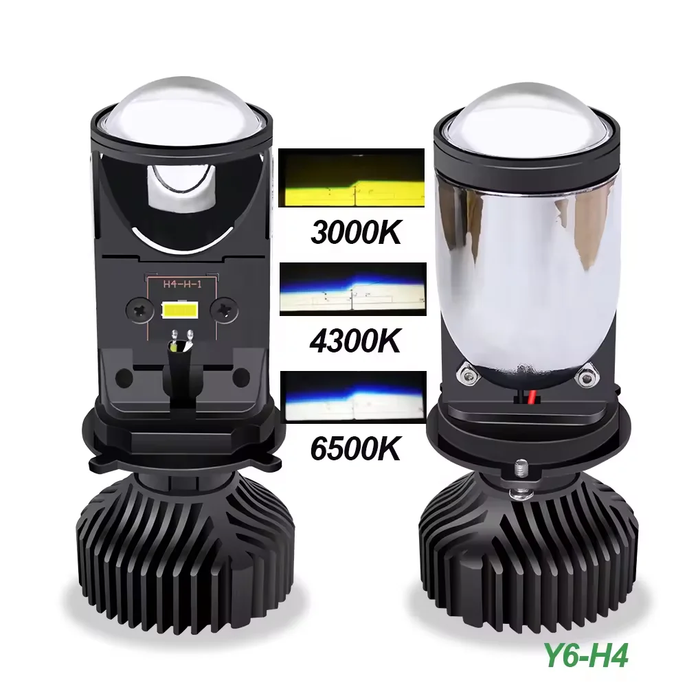 Y6 H4 6500k Super Bright Mini Lens Laser LED 100W Car Headlight 20000LM Hi/Low Beam Turbo Fog Light Bulb Projector Canbus Lamp